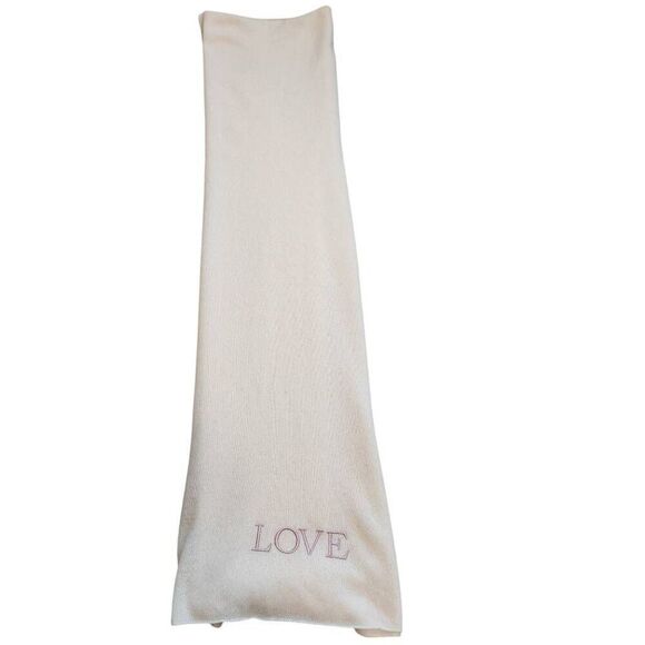 Naked Cashmere Large Scarf Travel Wrap Love Valentines Day Ivory Breast Cancer - Picture 4 of 6